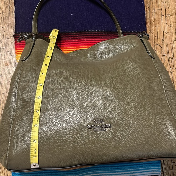 Coach Edie Leather Army Green Shoulder BAG - Picture 9 of 10